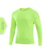 Camiseta personalizada para primavera y otoño, top de punto de manga larga con cuello redondo para hombres y mujeres, capa interior de secado rápido para deportes y fitness para correr