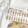 Estilo Dinastía Tang Uñas Portátiles Color Base Semi-Terminadas Pre-Hechas Dopamina Dulce Fresco Estilo Ins Uñas Postizas Francesas Oscuras