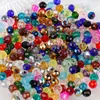 Rodas de Contas Planas Contas 4-10mm Multifacetadas Coloridas Contas com Furo Acessórios para Joias DIY Contas Soltas de Vidro Cristal