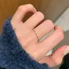 Anillo Delgado Incrustado de Diamantes de Plata de Ley S925 para Mujer, Estilo Vintage de Lujo Ligero, Diseño de Nicho de Gama Alta, Popular en Xiaohongshu
