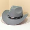 Sombrero de Fieltro Jazz de Lana y Denim Otoño e Invierno Europeo y Americano para Hombre y Mujer Marca Cabeza de Vaca Sombrero de Copa Rizado Xizang Sombrero Parasol Protección Solar