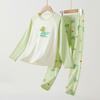 Pijama de Niños Tencel Lyocell Verano Delgado Primavera y Verano Ropa de Casa para Niños Ropa de Otoño Clase A Manga Larga Ropa para Aire Acondicionado