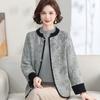 Moda Mamá Otoño Nuevo Estilo Nacional Abrigo Mujeres de Mediana Edad y Mayores Elegante Cárdigan de Punto Traje de Top de Dos Piezas