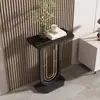 Estructura para Flores de Lujo Ligero Estilo Italiano, Soporte de Piso para Flores para Sala de Estar Estilo Nórdico con Encimera de Roca, Soporte de Hierro de Gama Alta Simple para Macetas