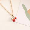Collar de cerezas con personalidad de moda de joyería transfronteriza de Europa y Estados Unidos, collar INS creativo para mujer con todo incluido, cadena de clavícula simple N781