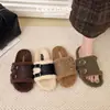 Pantuflas mullidas de estilo europeo, forradas de felpa, con suela gruesa para mujer, nuevo estilo otoño/invierno, sin cordones, retro, casual y cómodas