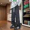 Venta directa del fabricante: Pantalones Deportivos Casuales Sueltos con Cordón Estilo Americano, Elásticos en la Cintura para Primavera y Verano, Pierna Ancha Versátiles, Caída Suave, Adelgazantes