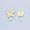 Kuisha colgante de perlas de diamantes completos mariposa salida de aire para coche accesorios de aleación DIY carcasa para teléfono móvil accesorios para el cabello colgante de joyería