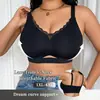 Venta Caliente Transfronteriza Estilo Europeo y Americano Sujetador Sin Aros Tallas Grandes Push-up Borde de Encaje Hueco Diseño Transpirable En Stock Lencería Mujer