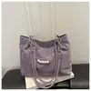 Bolsa Feminina Moda Transfronteiriça 2026 Novo Estilo Versátil para o Dia a Dia com Toque de Alta Qualidade, Corrente de Pérolas, Grande Capacidade, Bolsa de Ombro Tote Casual