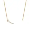 Collar de Corazón de Alta Gama para Mujer, Oro Rosa de 18 Quilates V-Gold, Mismo Estilo que Tiffany, Colgante en Forma de Corazón, Cadena para Clavícula Niche Versátil Nudo