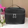 Bolsa de Cosméticos con Texto Impreso, Bolsa de Salón de Belleza, Artículos de Tocador para Almacenamiento, Bolsa de Cuidado, Borde Blanco Cuadrado, Rojo Grande