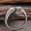 Pulsera de moda de plata esterlina S925 al por mayor, pulsera de personalidad para mujer exagerada de plata tailandesa, pulsera abierta de bestia serpiente bicéfala tailandesa