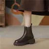 Botines Chelsea de Moda para Mujer 2026 Otoño/Invierno Nuevo Estilo Más Terciopelo Suela Gruesa Botas Cilindro Botas de Moda Estilo Británico para Mujer