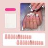 Uñas Postizas Europeas y Americanas Largas Rosa Lazo Flor Punto Diamante Uñas Postizas Uñas Acabadas