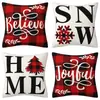 Funda de almohada navideña más vendida transfronteriza con estampado festivo de Papá Noel, funda de almohada para decoración del hogar, venta al por mayor directa del fabricante