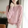 [Directo del fabricante] Cárdigan de punto para mujer con cuello redondo, un nuevo estilo de primavera, de corte holgado, versátil y moderno como prenda exterior