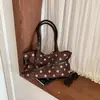 Bolsa tote de poá estilo coreano da moda para mulheres, nova coleção 2026, grande capacidade, bolsa de lona para o dia a dia, design estiloso, bolsa de ombro
