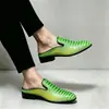 Sapatos de Couro Masculinos para Casa Plus Size 40-50 Verão Meio Fechados Sandálias Sapatos Preguiçosos Masculinos