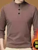 Playera de Terciopelo de Manga Larga para Hombre de Mediana Edad Otoño e Invierno Cuello Alto Holgada Terciopelo Camiseta Base Sudadera Hombre Otoño Nuevo Estilo