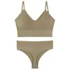 Conjunto de Sujetador Estilo Francés para Mujer, Sujetador Push-Up sin Cables, Hermoso Sujetador Deportivo de Copa Triangular en la Espalda, Conjunto de Dos Piezas, Cómodo para Deportes