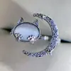 Anillo Versa Estilo Japonés Lindas Chicas Ballena Azul Pequeña 2022 Nuevo Diseño Anillo Turquesa Ajustable