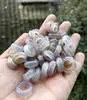 Anel de corrida de ágata branca natural acessórios anel quadrado de calcedônia bonito material de contas para pulseira DIY manual atacado