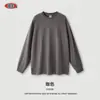 Personalizable 2025 Marca de Moda Holgada Manga Larga Hombre 260g 12 Colores Retro Americano Lavada Desgastada Camiseta de Manga Larga Primavera