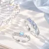 Anéis de Casal Canção de Amor do Oceano Abertos Ajustáveis Luxo Leve Design Exclusivo de Nicho Toque de Alto Padrão Anéis de Par Estilo Novo Versátil