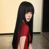 Peruca Longa Lisa Preta Kony Peruca Completa para Mulheres com Franja, Volumosa e Natural, Peruca Preta Completa para o Dia a Dia, Estilo Tomie Manga