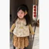 [Casa Rosa] Roupas Infantis Coreanas Novo Estilo Bebê Ano Novo Vestido de Saudação Estilo Chinês Saia Meia Saia Saia Estilo Nacional para Meninas