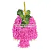 Flor de Glicinia de 3 Hojas y 6 Hojas Flor de Frijol Decoración de Boda Arco de Flores Artificiales Accesorios Enredadera de Flores de Plástico para Techo Lote de Flores Artificiales