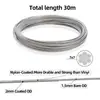 Cable de Acero Inoxidable Recubierto de Nylon de 2 mm para Valla de Jardín Exterior, Abrazadera de Tornillo de Suspensión, Kit de Carga