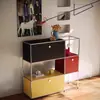Aparador Vintage Usm de Aço Inoxidável Casa Ins Cor Dopamina Armário de Armazenamento Combinação de Módulos Armário de Armazenamento