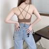 Nueva ropa interior de una pieza de hilo de algodón para mujer, con copa cruzada, espalda envuelta en el pecho, sexy, con tubo que combina con todo, chaleco con tirantes interiores y exteriores