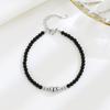 Pulsera de plata de ley S925 con cuentas redondas de ónix negro a juego, joyería elegante de nicho, joyería ligera de lujo, accesorios de joyería con cuentas para mujer