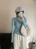 Suéter Base Gola Alta de Cashmere Dez Cores Outono e Inverno Novo Cor Sólida Versátil Design Slim-Fit Malha