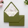 Origem Transfronteiriça A7 Estilo Europeu Flip-top Estampagem a Quente Envelope Forrado Verde Oliva Estilo Ocidental Cartão de Convite Cartão de Cumprimentos Envelope Colorido