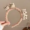 Linha do cabelo alta presilha de cabelo requintada atmosfera fofa faixa de cabeça adorno de cabeça estilo coreano feminina tiaras de cabeça de urso não apertam no elástico do cabelo