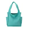Bolsa Estilo Transfronteiriço 2026 Nova, Bolsa Tote Simples de Cor Sólida, Bolsa Dobrável de Tecido de Nylon de Grande Capacidade, Bolsa de Compras, Bolsa Feminina