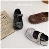Xshx "Estilo Granja" Estilo Londres Zapatos de Cuero para Niños Primavera y Otoño Velcro Retro Horma Ancha [Zapatos de Wenzhou]