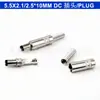 Conexão sem solda adaptador de energia DC macho e fêmea cola preta 5.5*2.1/2.5*10MM metal metal monitoramento BNC