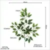 Planta de Proteção Ambiental Árvore Banyan Artificial Folha de Árvore Banyan Artificial Galho Falso Folha com Impressão em Serigrafia Planta Verde Artificial Flor Artificial Decoração Árvore Banyan Artificial Grande