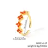 Anillo Abierto de Lujo Minimalista Ins de Nicho con Forma de Gota de Agua Cruzada Anillo de Hoja Francesa Dulce y Fresco para Mujer