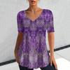 Camiseta Feminina Retrô Decote V Camiseta Harajuku Pulôver Feminino Roupa de Rua Confortável Casual Nova Verão