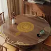 Nuevo mantel protector de mesa lavable impermeable y a prueba de aceite de vidrio suave de PVC estilo chino con mantel estampado hueco