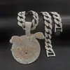 Hip-Hop Europeo y Americano Fresco Colgante de Flamenco Full Diamante Cadena Cubana Personalizada Audaz Moderna Cadena para Cuello Estilo Callejero para Hombre Joyería al por Mayor