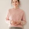 2025 Novo Suéter de Cashmere Espesso com Gola Redonda de Três Fios para Outono e Inverno, Suéter Pulôver Solto Torcido Feminino, Peça Básica de Tricô
