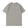 Camiseta de Algodón Puro de Doble Hilo Pesado de 260 g, Color Sólido, Corte Holgado, Cuello Redondo, Hombros Caídos, Manga Corta, Unisex, Texto Bordado y Estampado