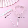 Decoración para Pastel de Cumpleaños Enchufe para Hornear Malla Estrella de Cinco Puntas Corazón Tarjeta Luna Estrella Tarjeta de Feliz Cumpleaños